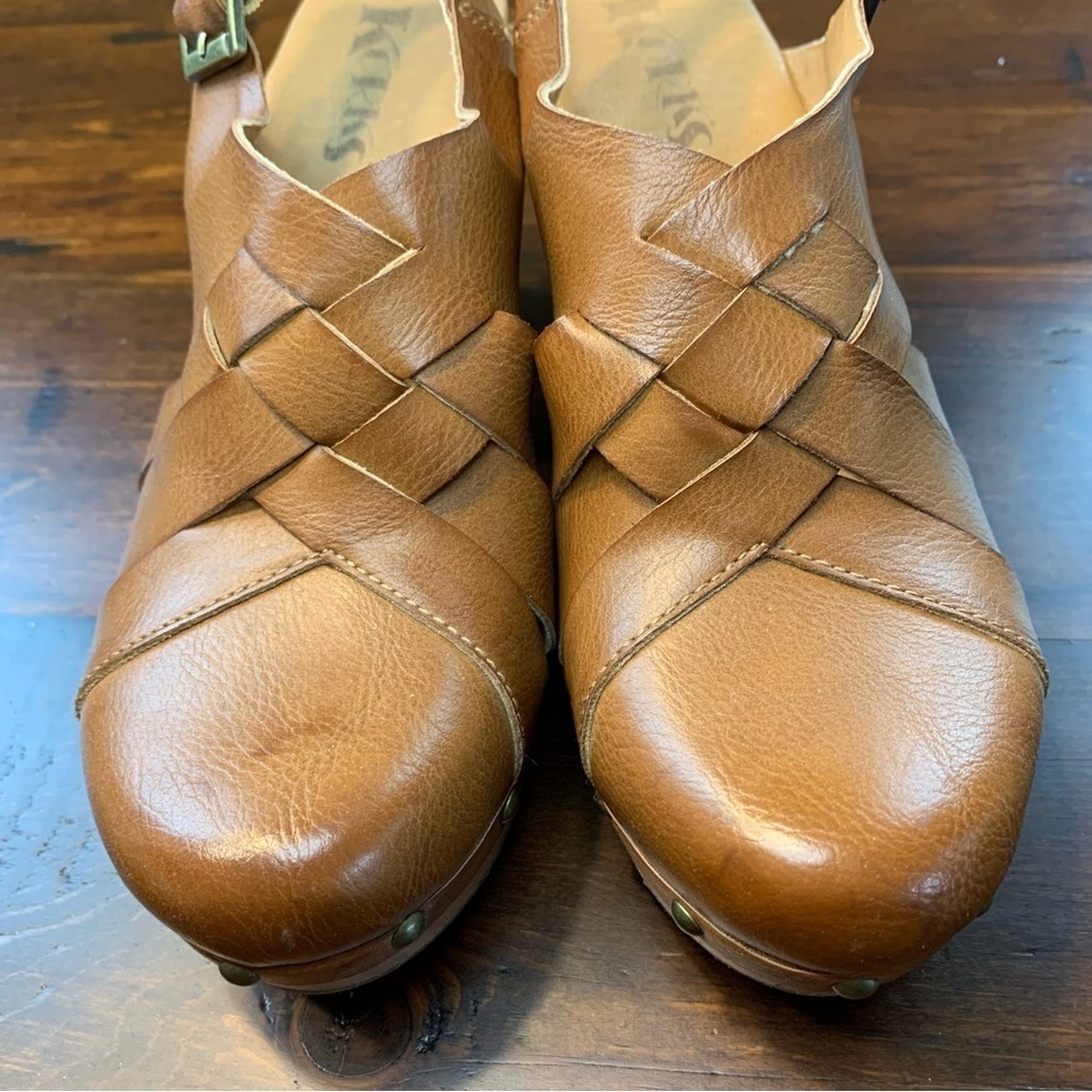 Korks Wynne vegan leather Platform Clog Sandal in Tan size 8 - Picture 9 of 15
